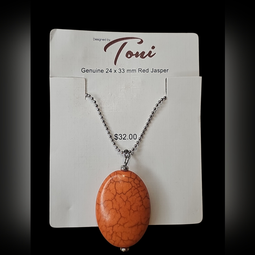 Toni Red Jasper Pendant Necklace
